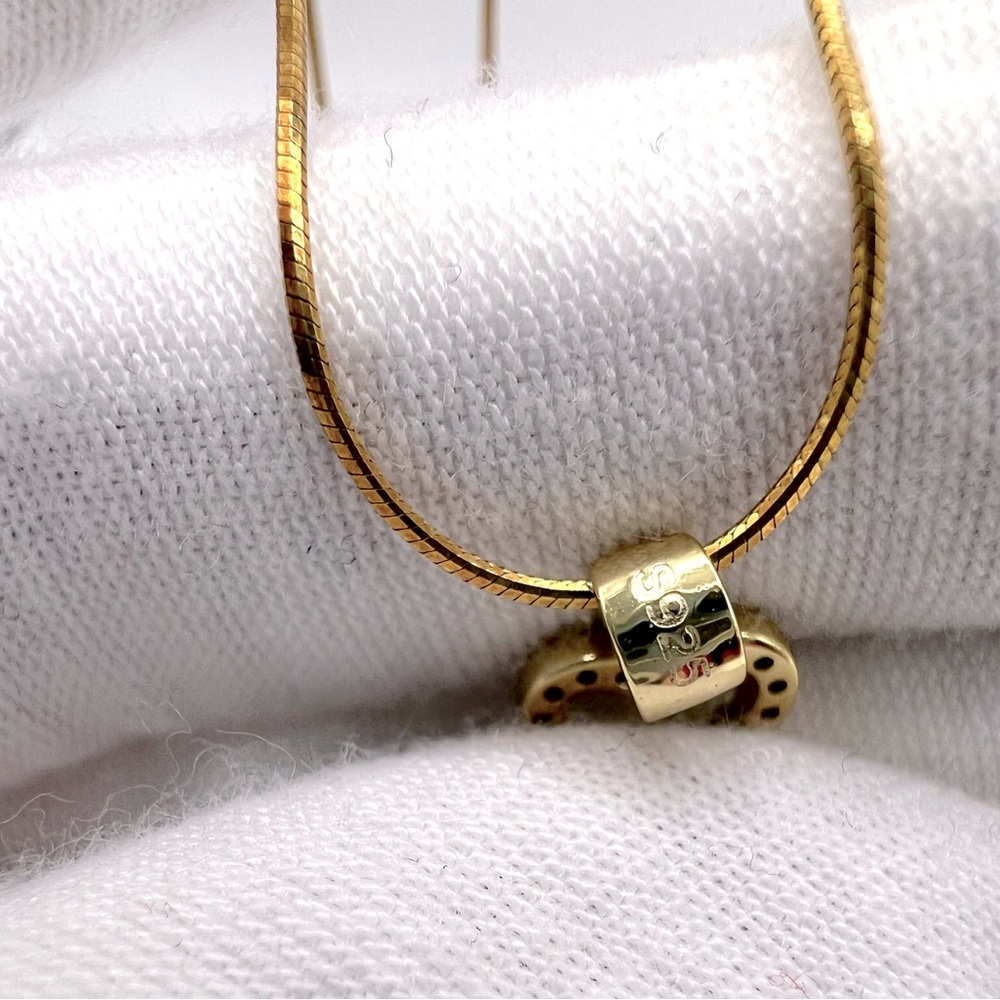Gold Plating over Sterling Heart Key Cz Necklace - Picture 7 of 13
